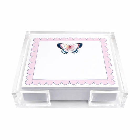 Acrylic Holder & Notepad | Butterfly