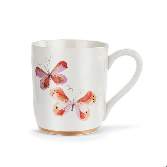 Butterfly Mug w/Gold Trim | Pink Duo