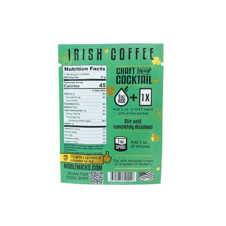 Single Serve Craft Cocktail | Irish Coffee