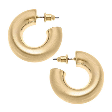 Coraline Hoop Earrings in Satin Gold