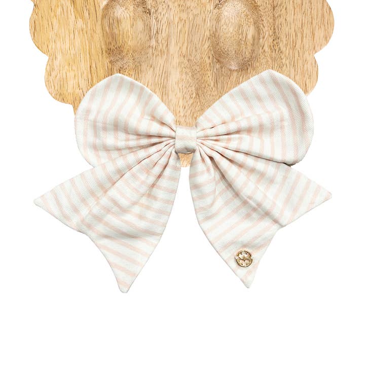 Magnetic Bow | Pink Stripe