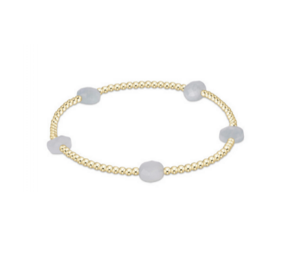 Admire Small Gem 2mm Gold Bracelet | Aquamarine