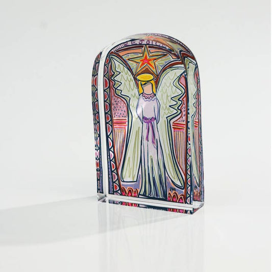 Pink Stained Glass Acrylic Angel