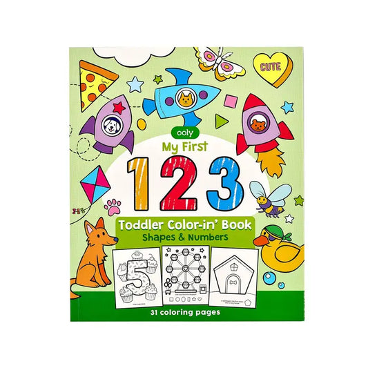 Coloring Book | Toddler | 123: Shapes + Numbers