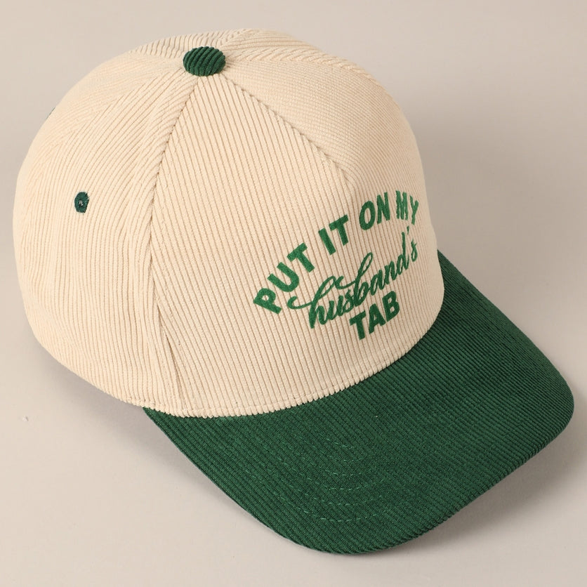 Baseball Cap | Corduroy | Husband's Tab