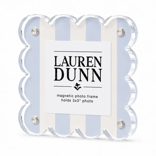 Scalloped Acrylic Frame | Blue Linen