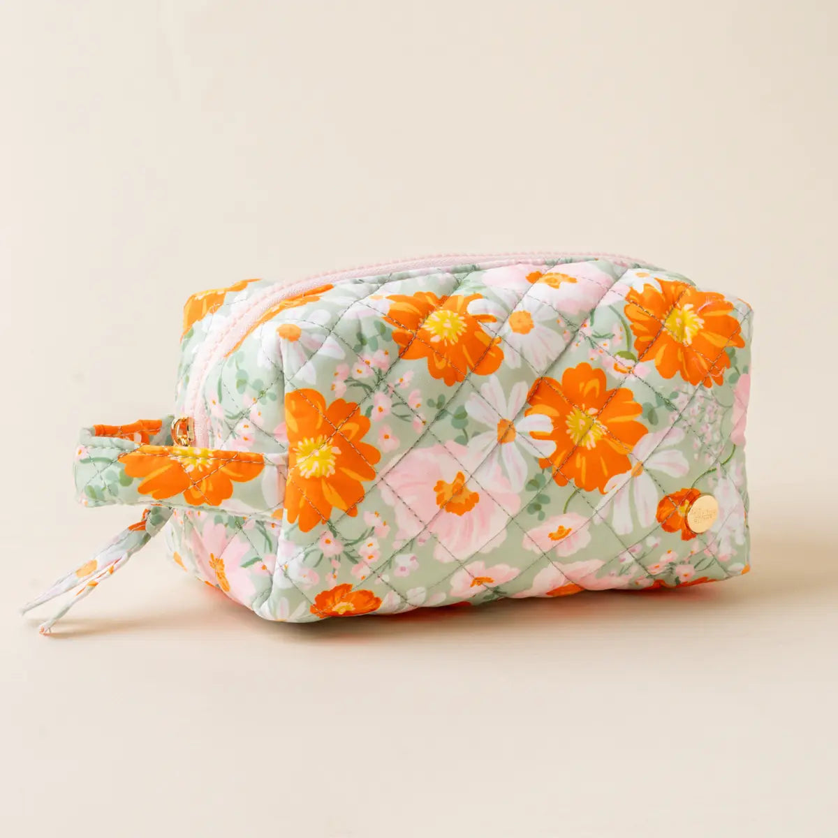 Essentials Quilted Cosmetic Pouch | Bouquet Beauty Sage