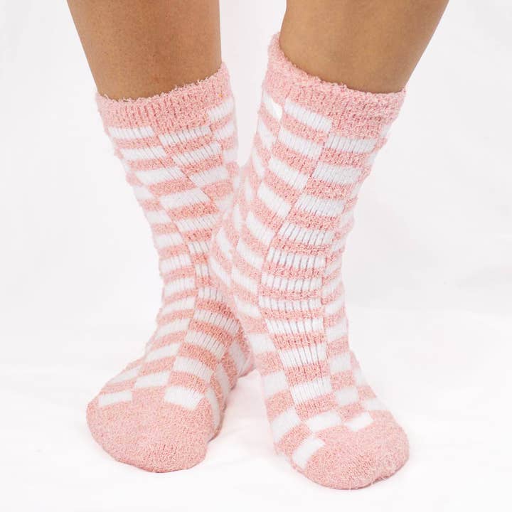 Women's Checkerboard Snuggle Socks | One Size