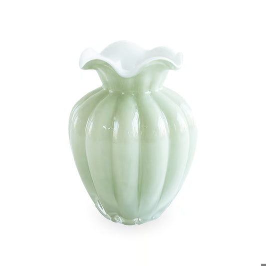 Glass Petal Medium Vase | Pistachio