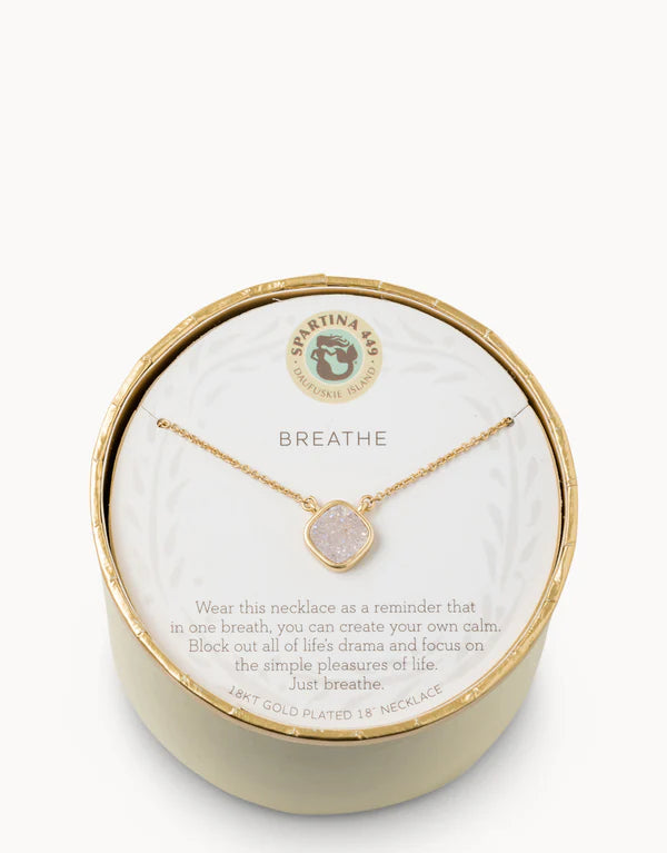 SLV Druzy Necklace 18" Breathe/Cream Druzy