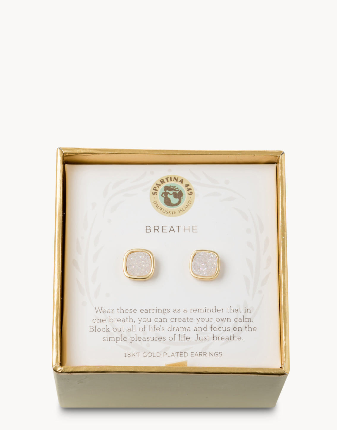 SLV | Stud Earrings Breathe/Cream Druzy