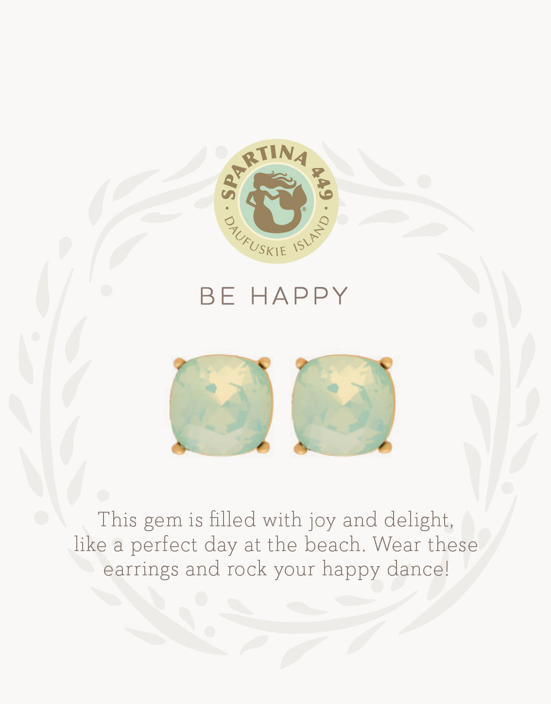 SLV Sea Glass Stud Earrings Happy/Sea Green