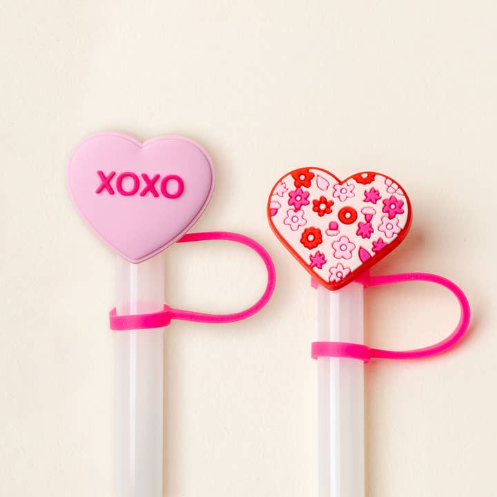 Straw Topper Set | Hugs & Kisses