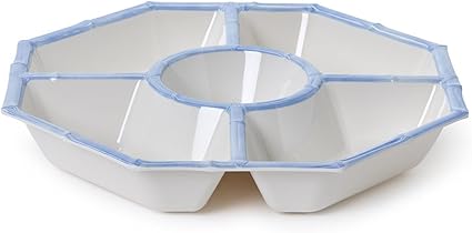 French Blue Bamboo Touch Chip and Dip Bowl | Melamine