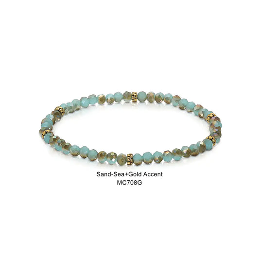Gem Bracelet - Sand & Sea w/Gold Accent