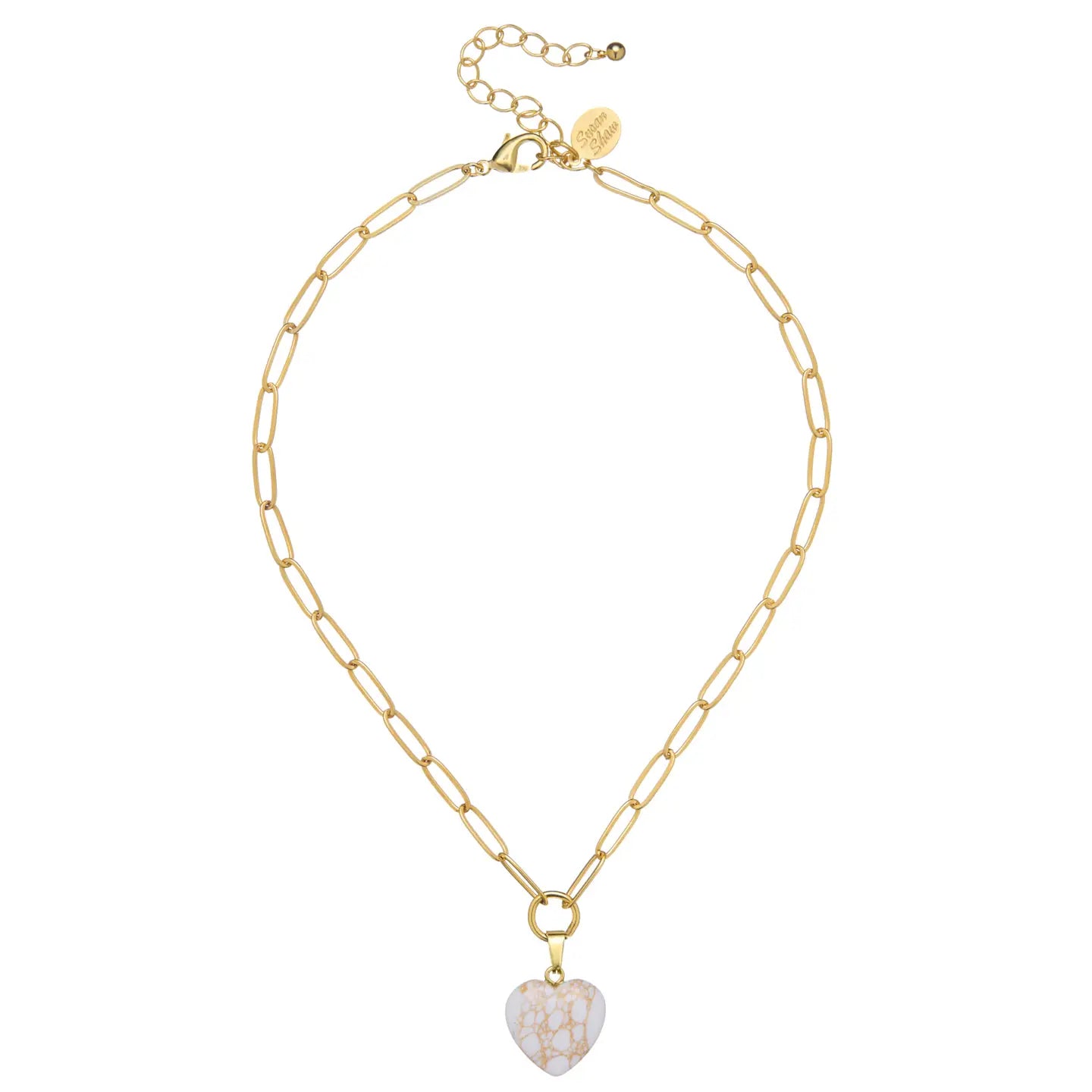 Audrey Heart Necklace | White Turquoise