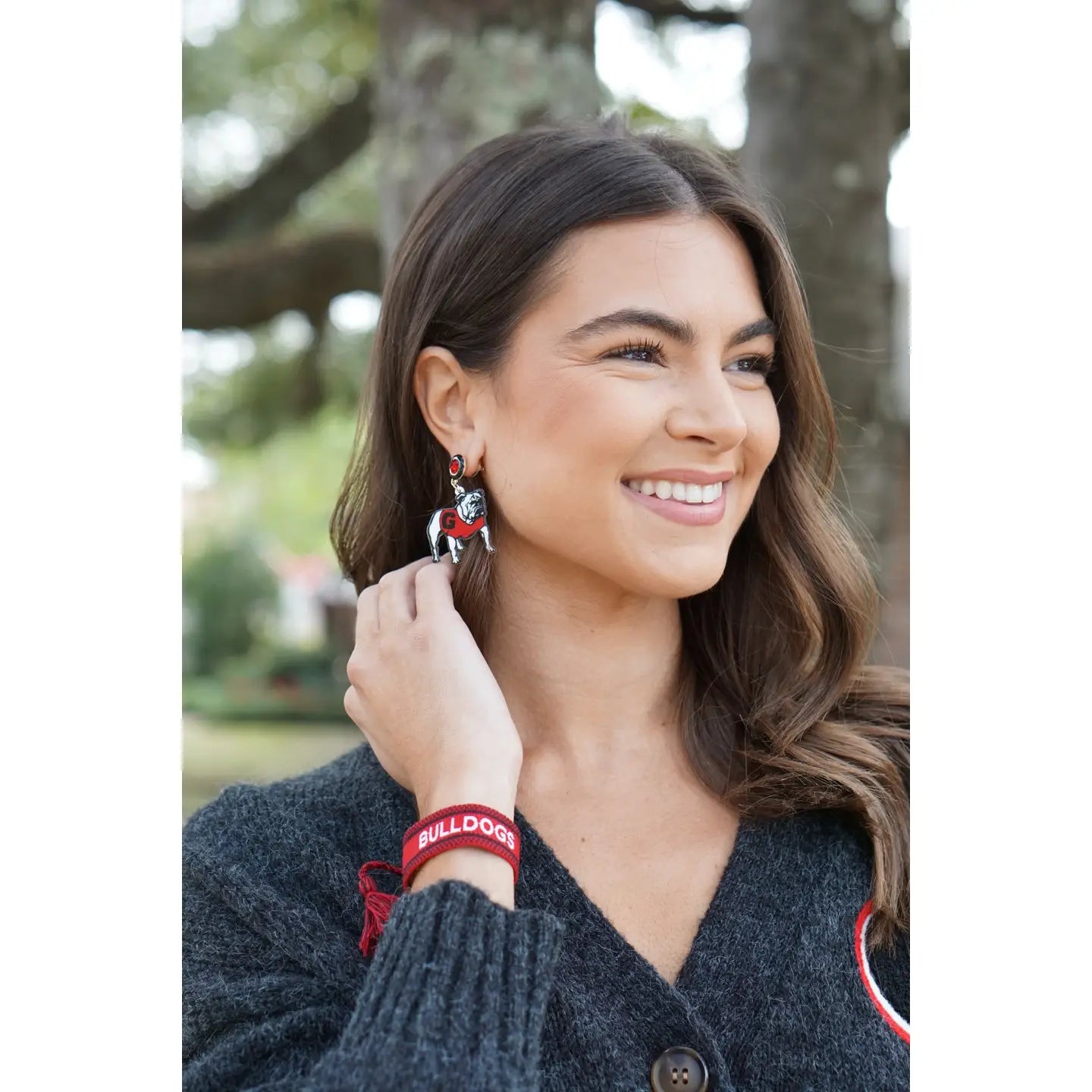 Georgia Bulldogs Woven Tassel Bracelet