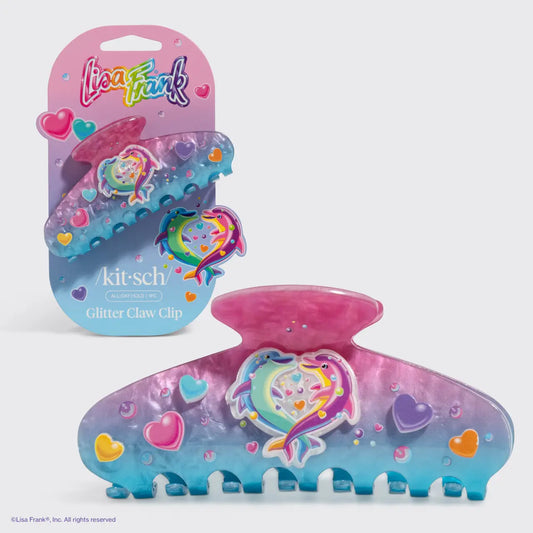 Lisa Frank X Kitsch Glitter Claw Clip | Dancing Dolphins