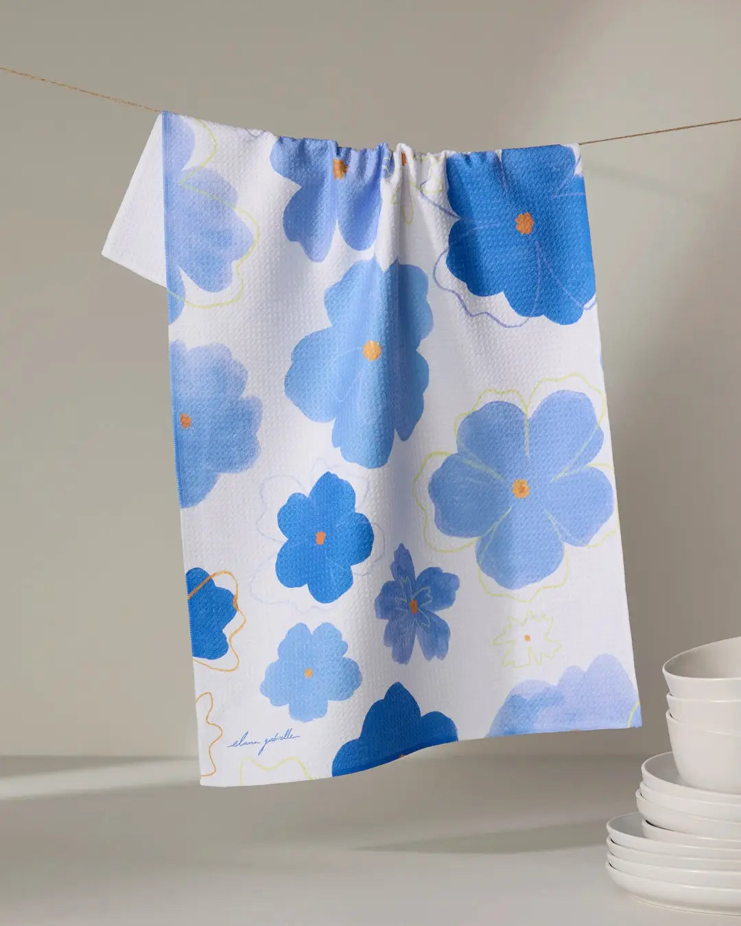 Tea Towel | Blue Blossoms