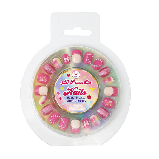 Tween 3D Love Heart Press on Nails
