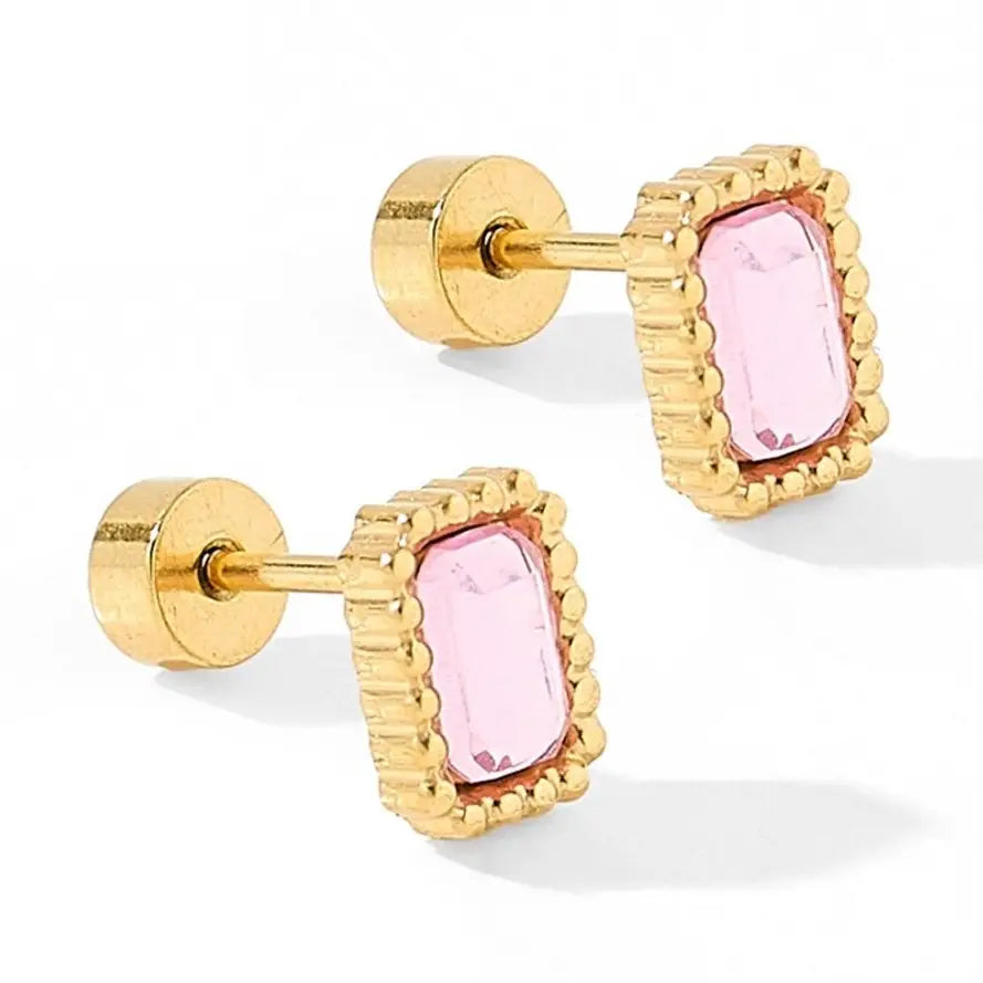 Screwback Stud Earrings | Madison Pink