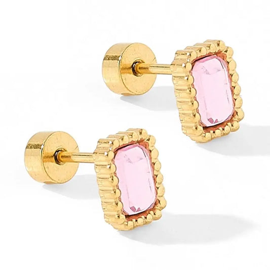 Screwback Stud Earrings | Madison Pink