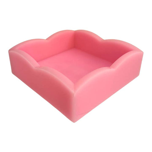Acrylic Scalloped Cocktail Napkin Holder | Pink