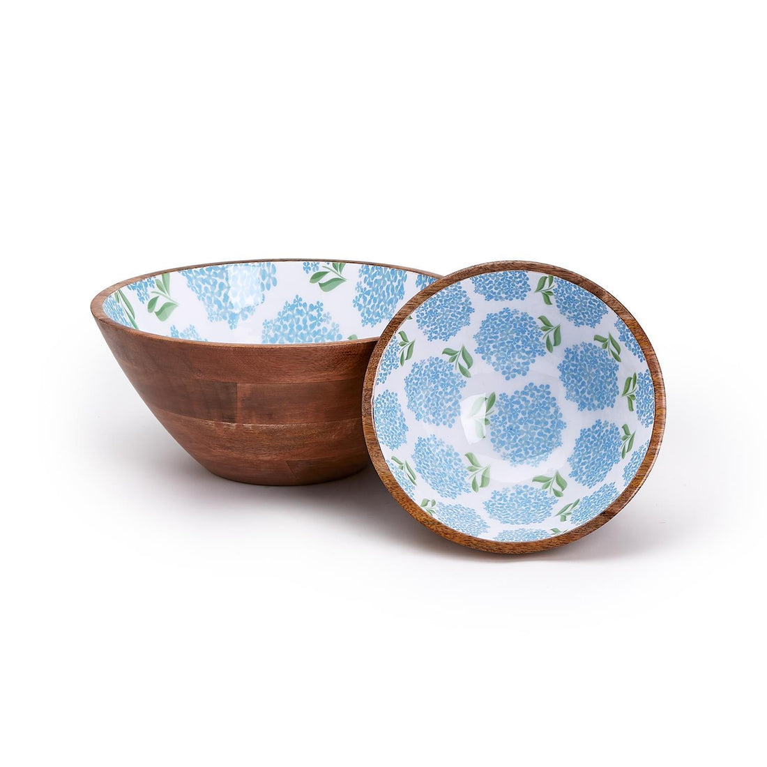 Hand-Crafted Wood Hydrangea Bowl