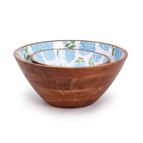 Hand-Crafted Wood Hydrangea Bowl