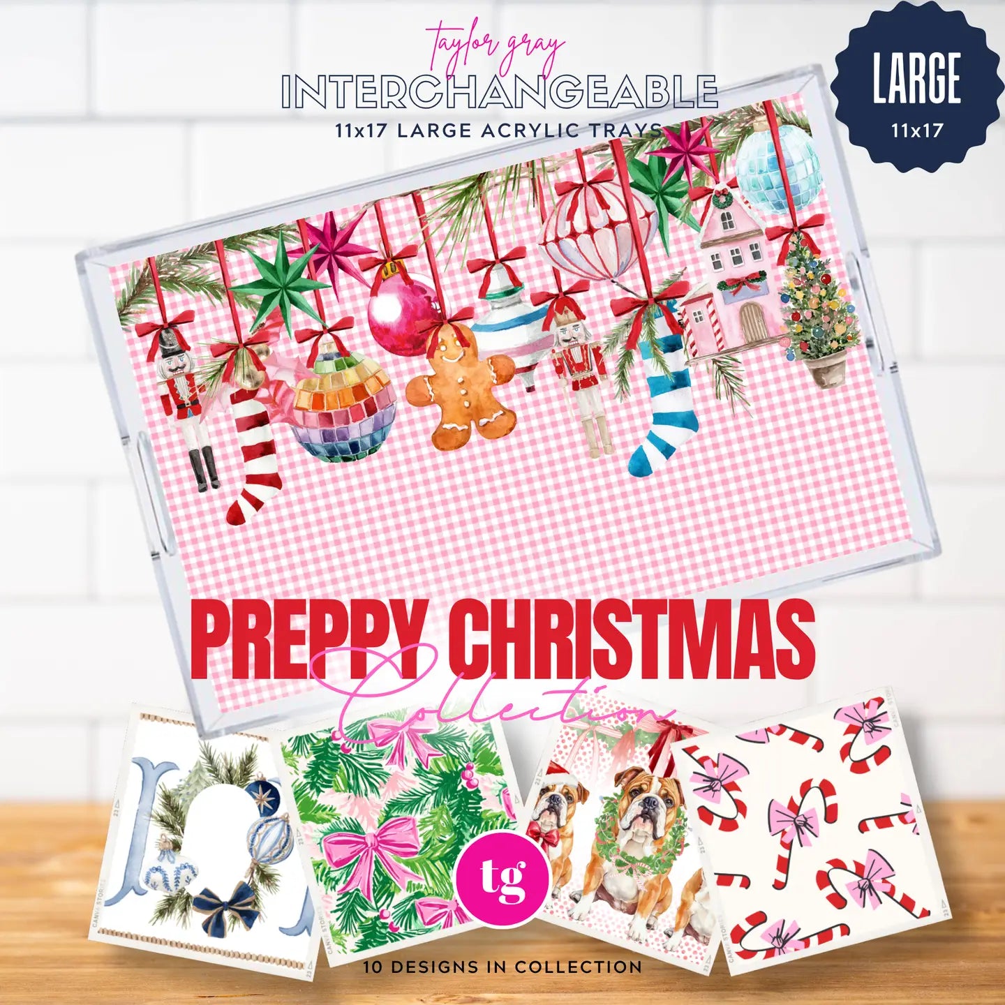 Acrylic Tray Inserts | Preppy Christmas