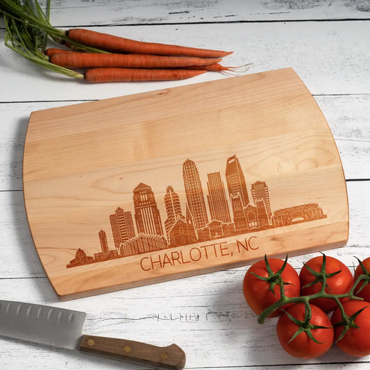 Charlotte NC City Skyline Cutting Board