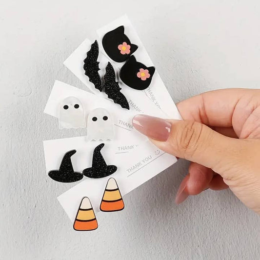 Halloween Acrylic Spooky Earrings | Witch Hat