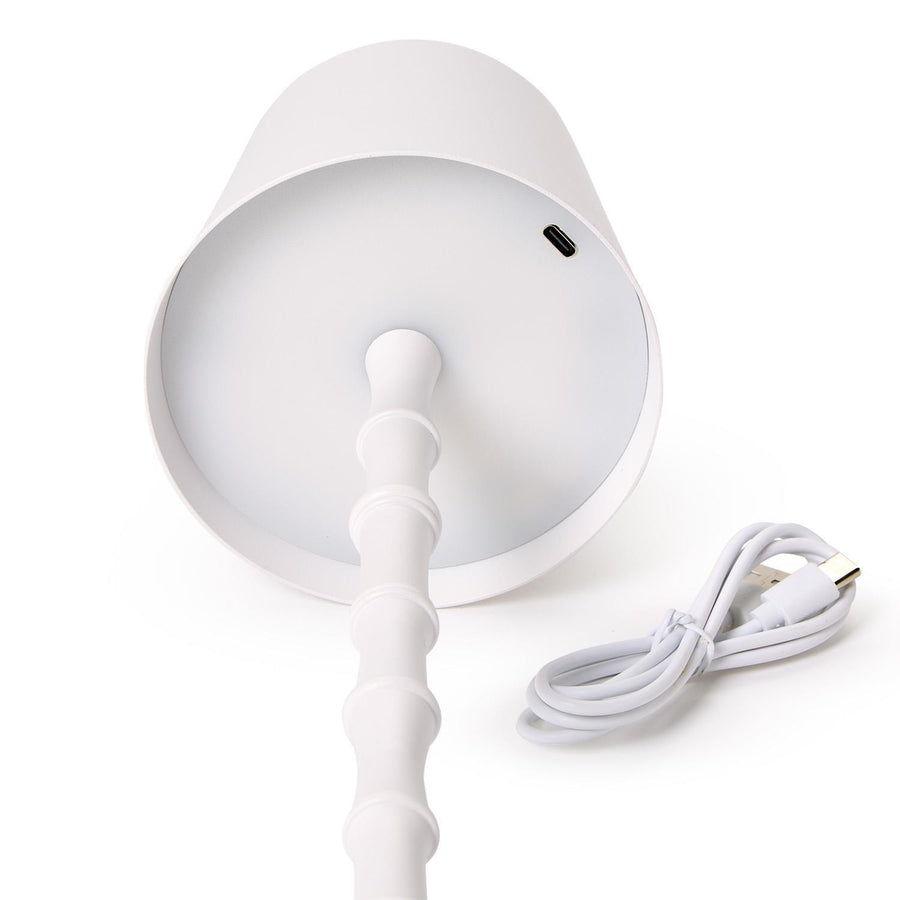 LED Cordless Table Lamp | White Bamboo