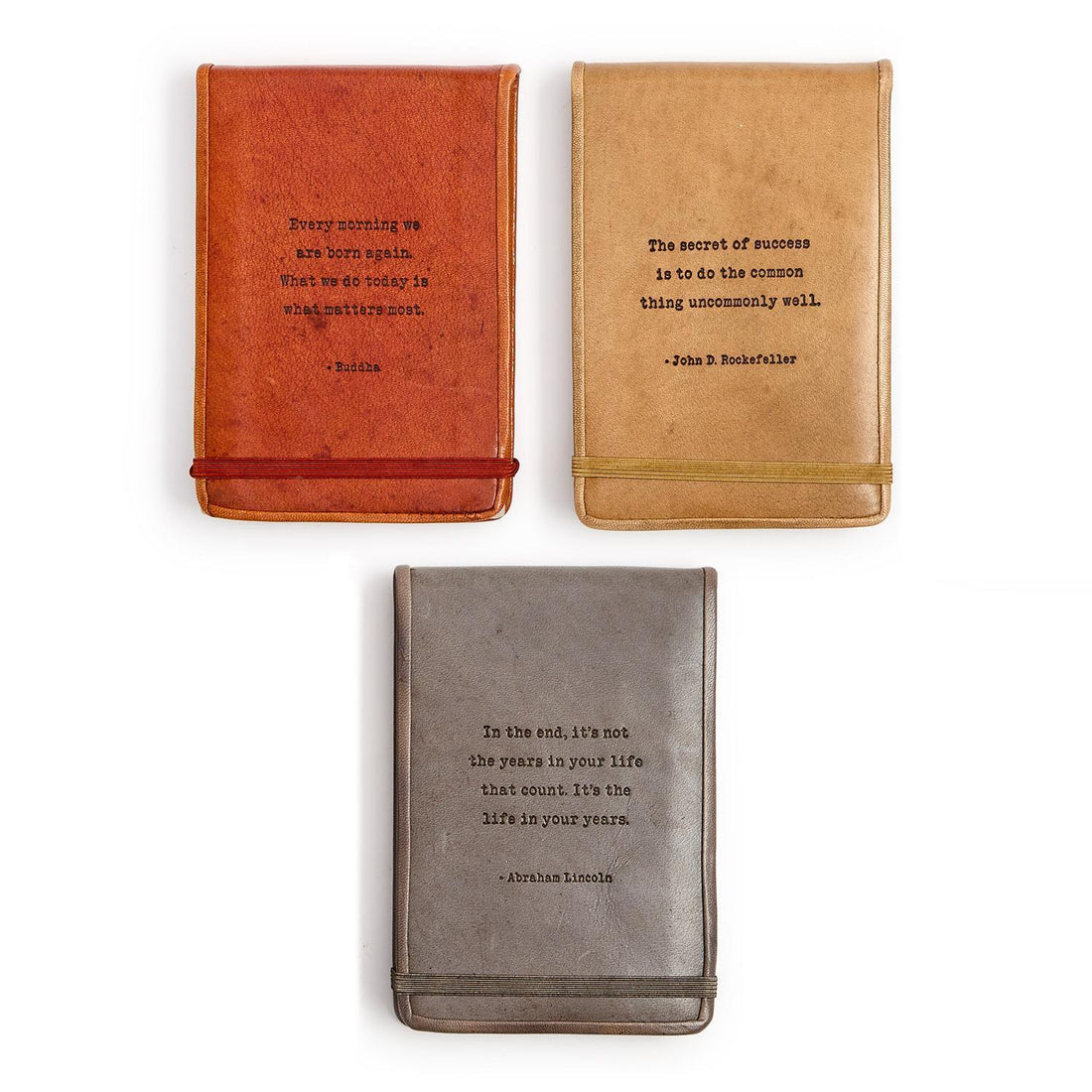 Leather Flip Notebook with Embossed Saying | Assorted Styles