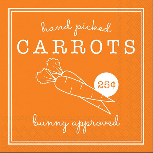 Cocktail Napkins - Hand Picked Easter Carrot