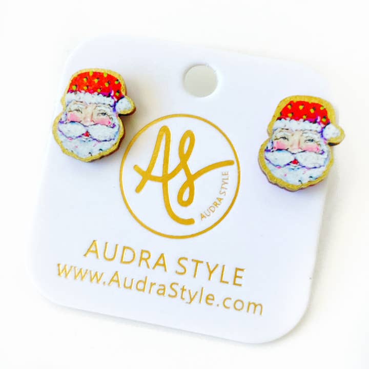 Christmas Stud Earrings | Santa Faces