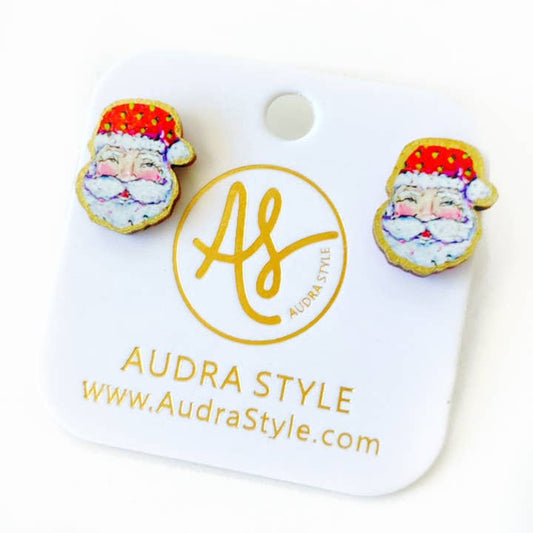 Christmas Stud Earrings | Santa Faces