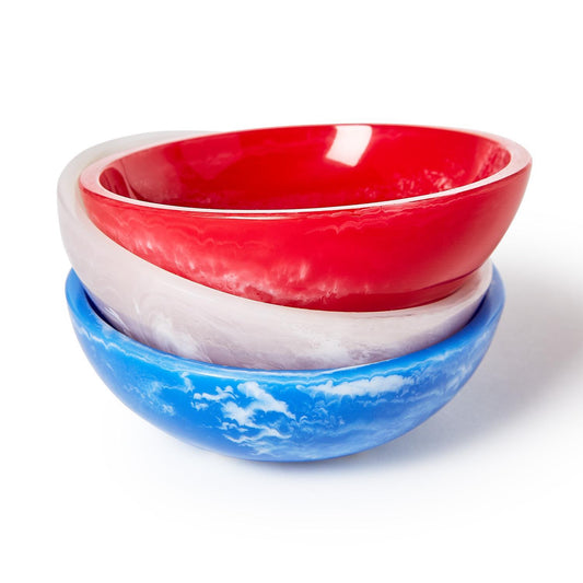 Red, White, and Blue Round Tidbit Bowls | Assorted Colors
