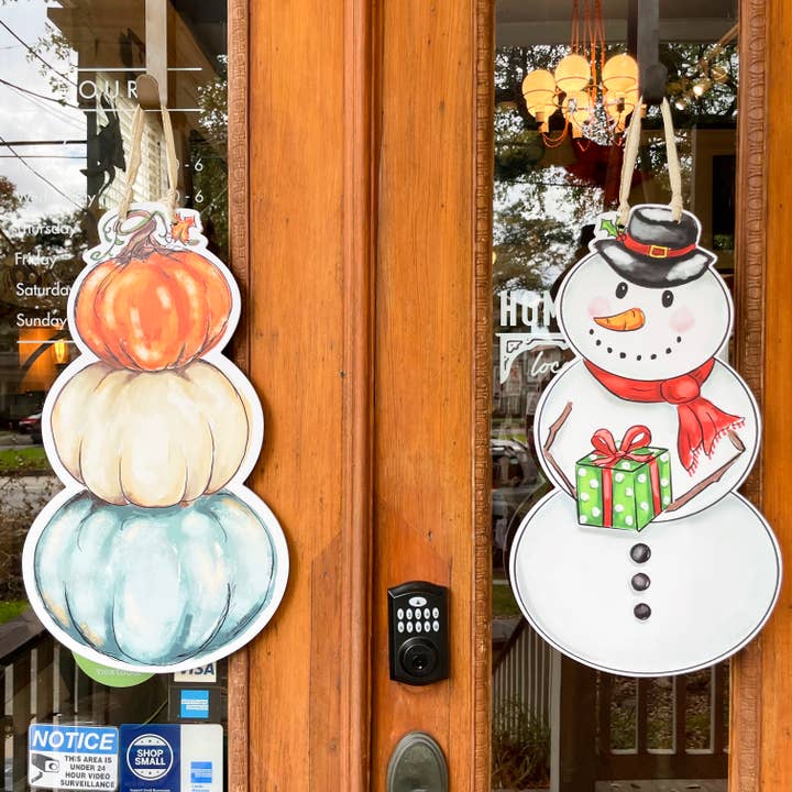 Door Hanger | Double Sided | Snowman/Pumpkin