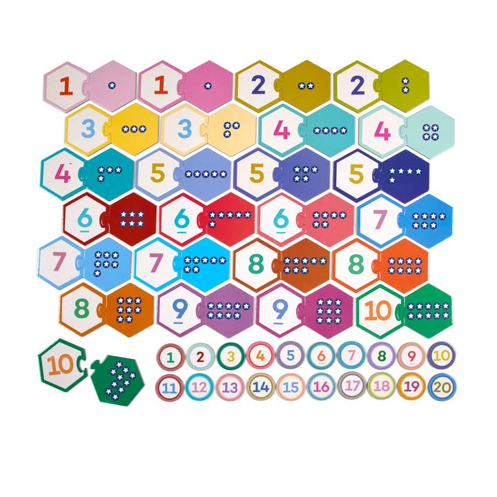 Hexagon Puzzle Pairs | Numbers