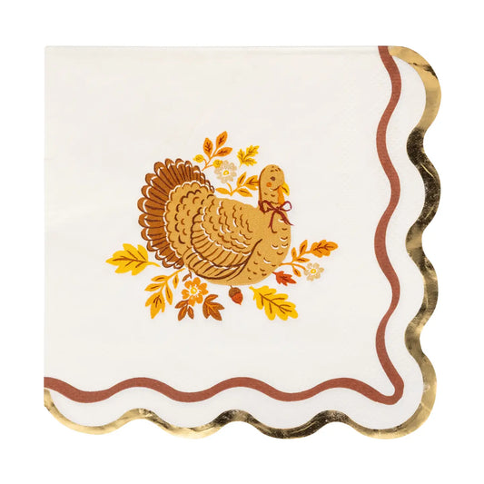 Harvest Turkey Cocktail Paper Napkins