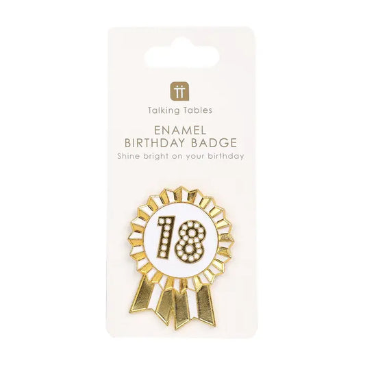 Luxe Gold Enamel Birthday Pin Badge | 18