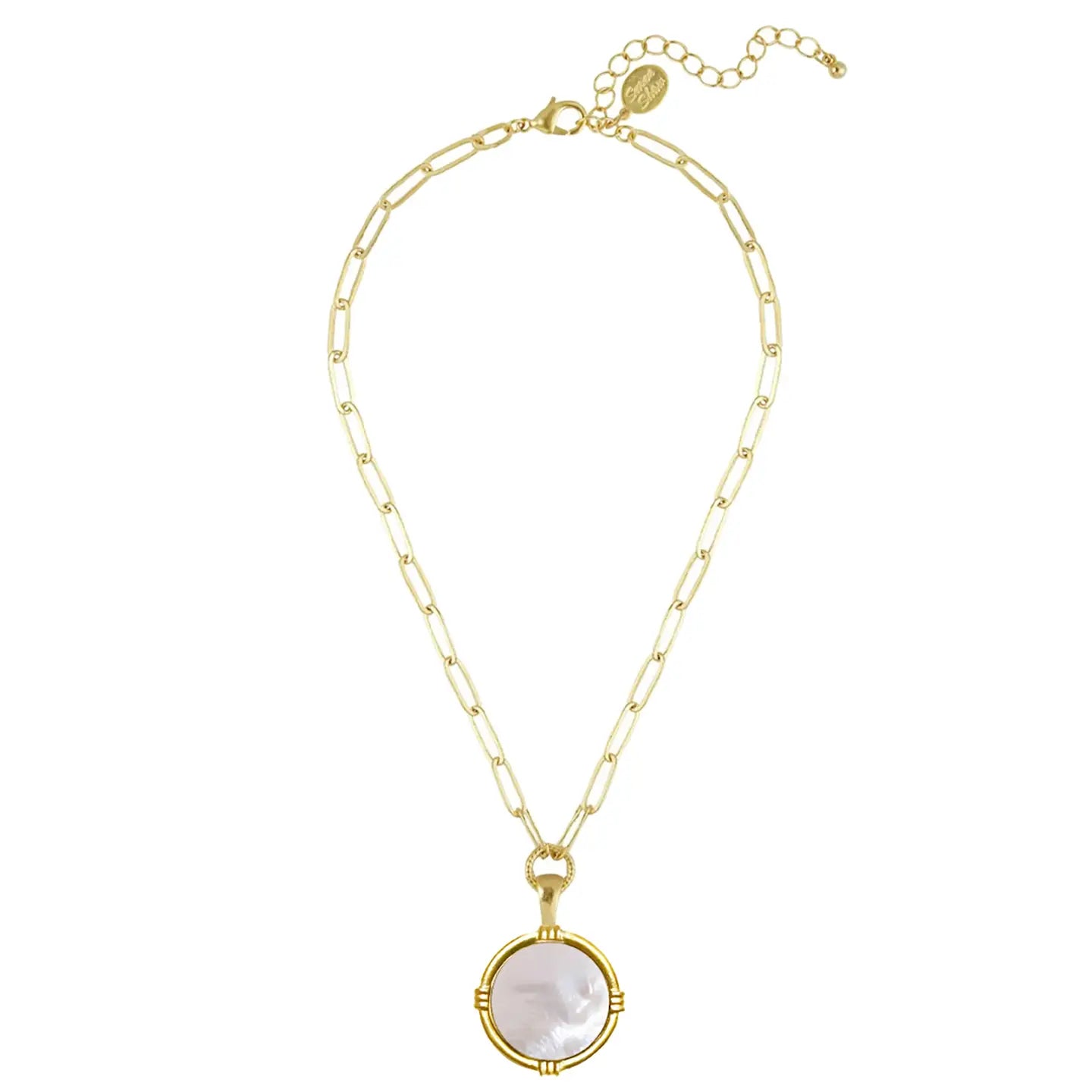 Ida Paperclip Necklace | Mother of Pearl