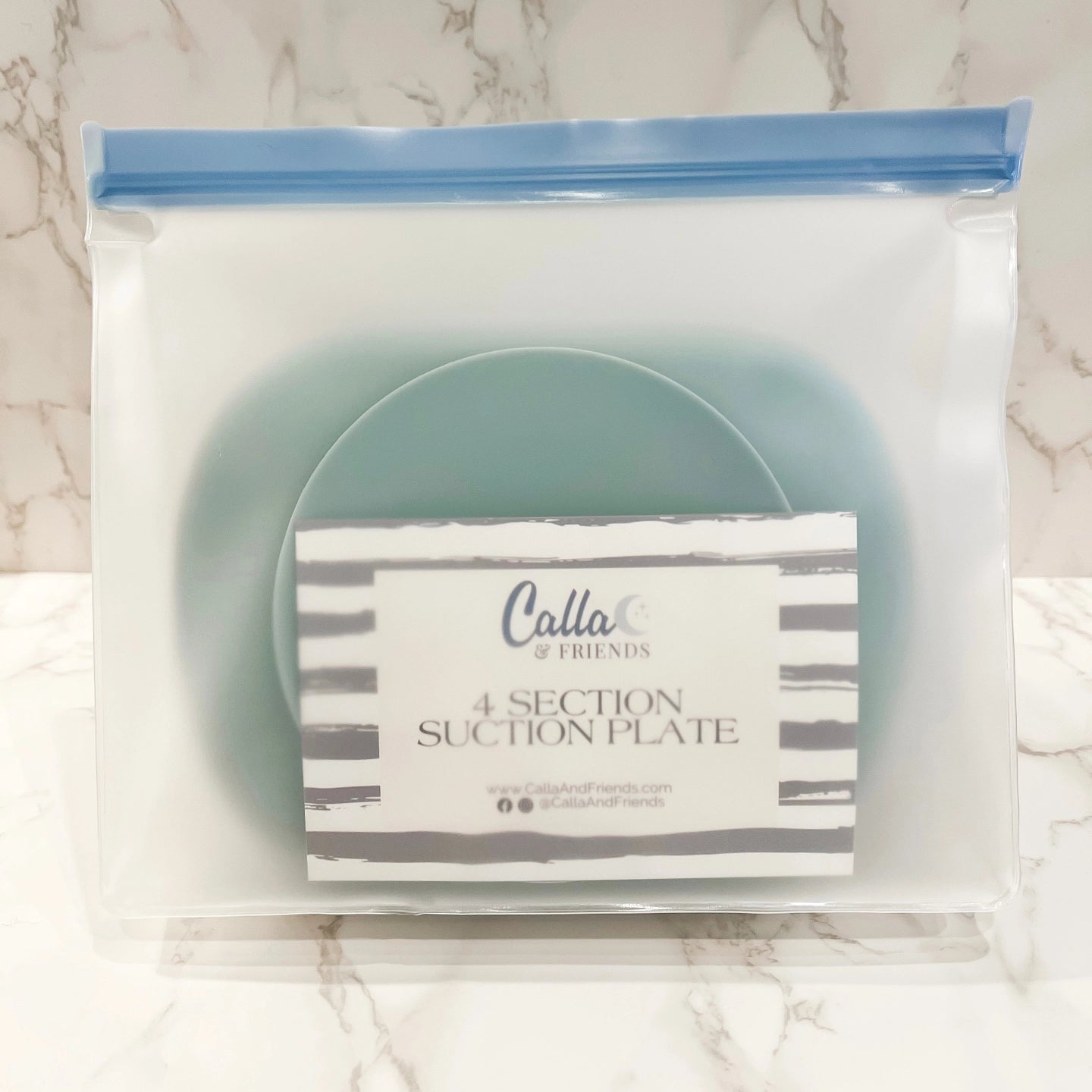 4 Section Suction Plate | Powder Blue