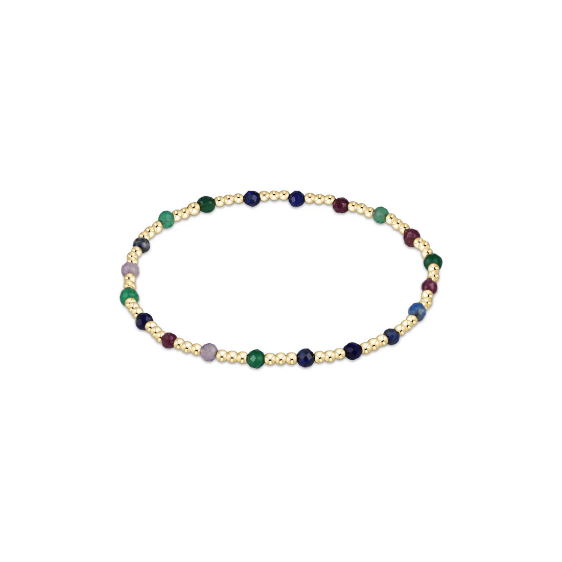 Gemstone Gold Sincerity Pattern 3mm Bead Bracelet | Hot Mess