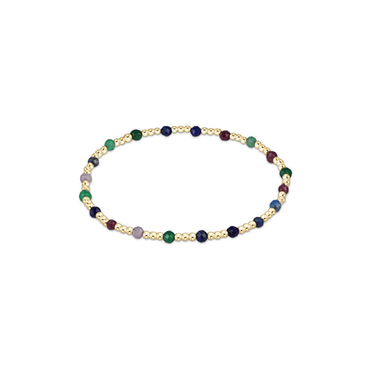 Gemstone Gold Sincerity Pattern 3mm Bead Bracelet | Hot Mess
