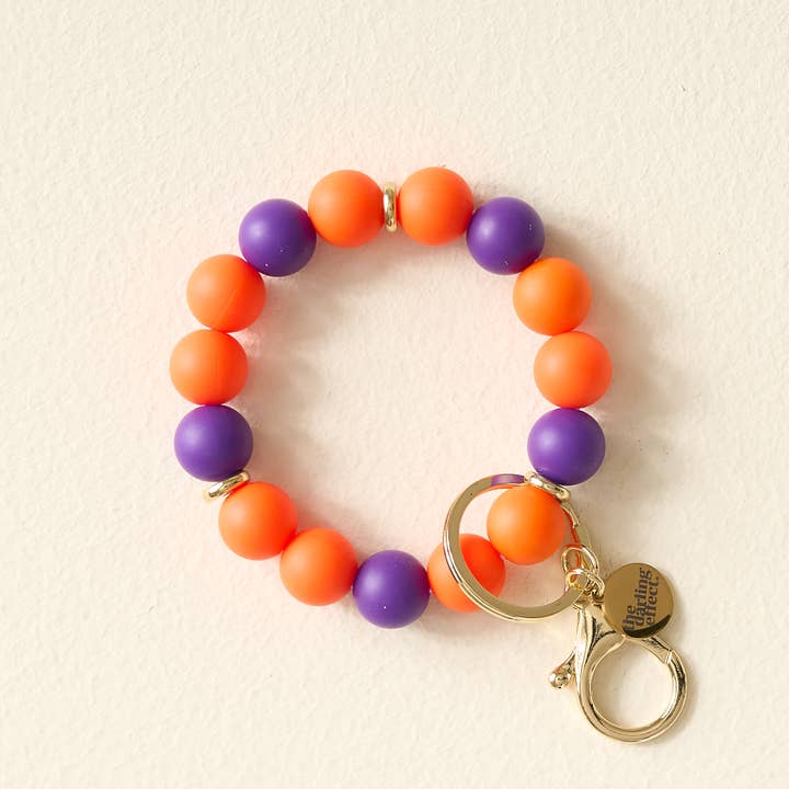 Game Day Hands-Free Keychain Wristlet | Orange + Purple