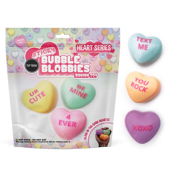 Sticky Bubble Blobbies | Valentine's | Hearts | Assorted Styles