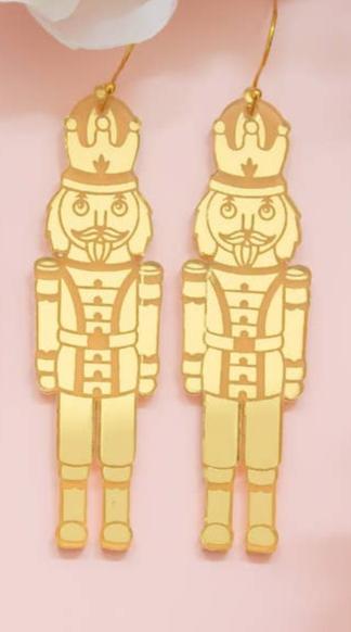 Nutcracker Earrings | Gold Mirror