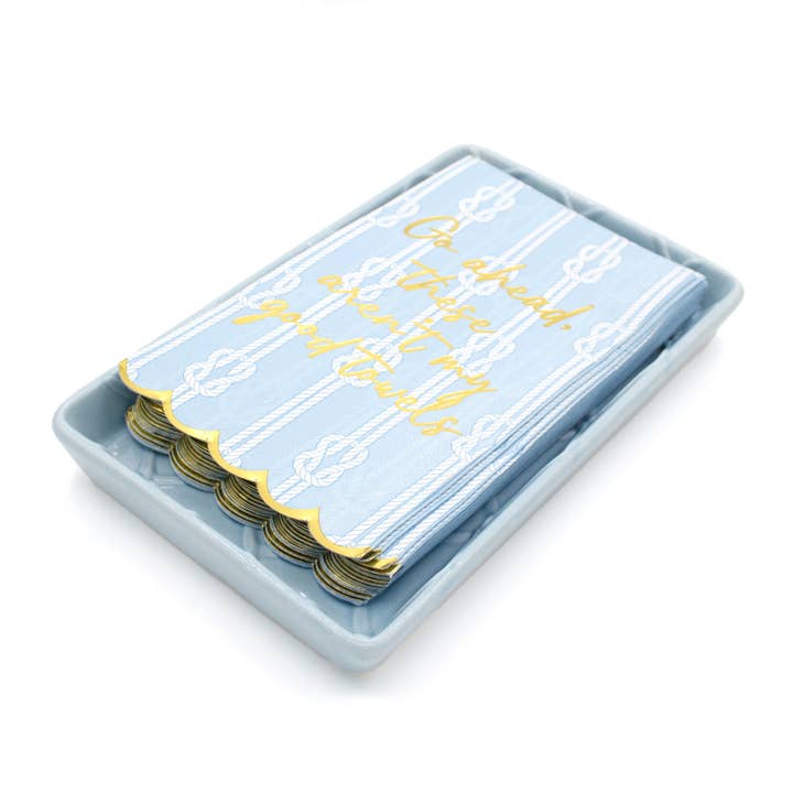 Textured Guest Towel Tray | Light Blue